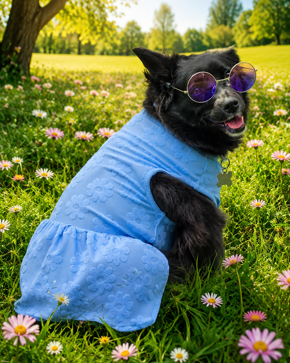 Vestido Jardín Azul